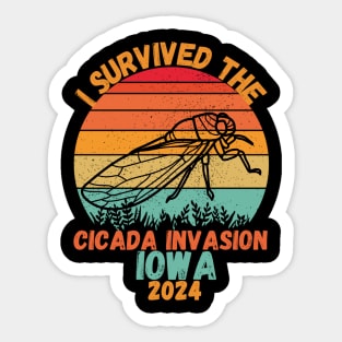 I survived the cicada invasion 2024 Iowa Sticker